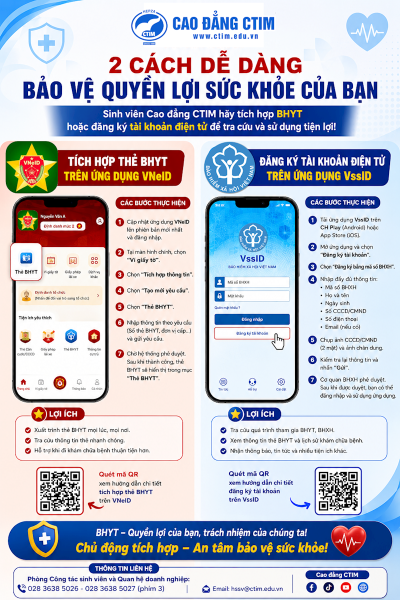 Hai cách dễ dàng bảo vệ quyền lợi sức khỏe của sinh viên CTIM với việc tích hợp thẻ BHYT điện tử